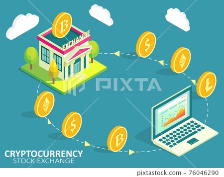 Cryptocurrency exchange process vector infographic Cryptocurrency exchange process vector infographic 76046290