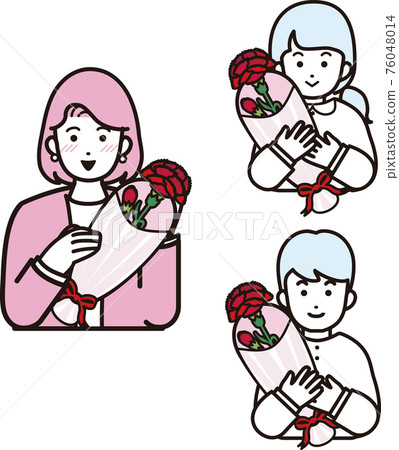 Mother's Day Mother's Child Parent's Child Person Flower Carnation Message Gift Illustration Material Set Mother's Day Mother's Child Parent's Child Person Flower Carnation Message Gift Illustration Material Set 76048014