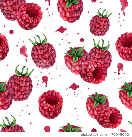 Watercolor seamless pattern with berries. Watercolor seamless pattern with berries. 76049000