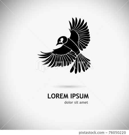 logo monochrome cute flying bird. Vector illustration logo monochrome cute flying bird. Vector illustration 76050220