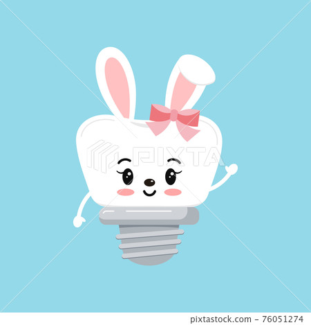 Easter tooth dental implant with bunny ears... - Stock Illustration ...