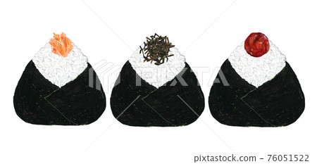 3 types of rice balls 76051522