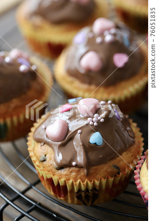 Handmade chocolate-covered decomuffins 76051835