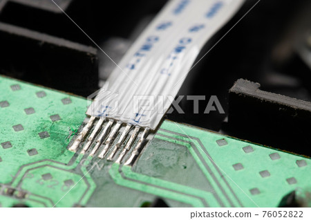 Curved PCB FPC part, flexible contact. Electronics and microchips 76052822