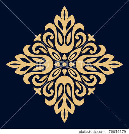 Damask graphic ornament. Floral design element. Gold vector pattern Damask graphic ornament. Floral design element. Gold vector pattern 76054879