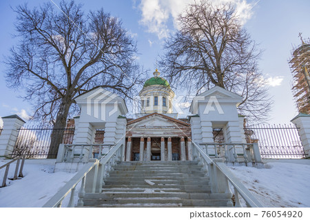 Exterior of the historic Trinity Cathedral in Yakhroma. Russia 76054920