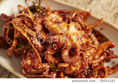 Korean food Iidako stir-fried with spicy taste 76055181