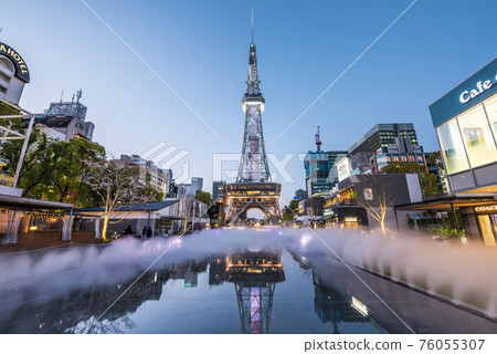 Aichi Prefecture Nagoya TV Tower Hisaya Odori Park Night view 76055307