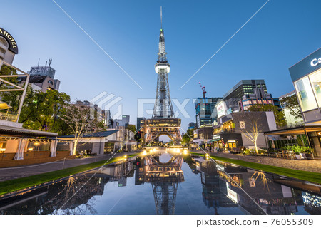 Aichi Prefecture Nagoya TV Tower Hisaya Odori Park Night view Aichi Prefecture Nagoya TV Tower Hisaya Odori Park Night view 76055309