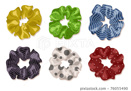Hair scrunchies. Vector 76055490