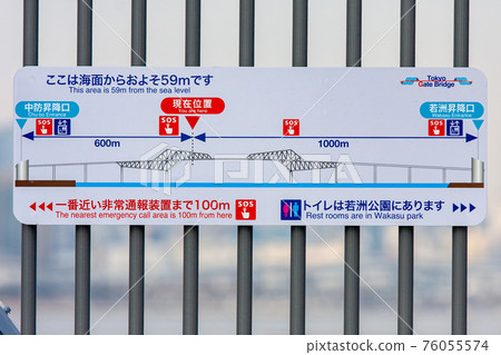 東京門大橋(東京都江東區)的行人信息標誌 東京門大橋(東京都江東區)的行人信息標誌 76055574