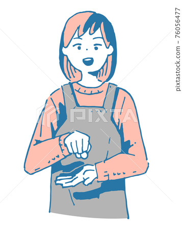 Female clerk handing over change - Stock Illustration [76056477] - PIXTA