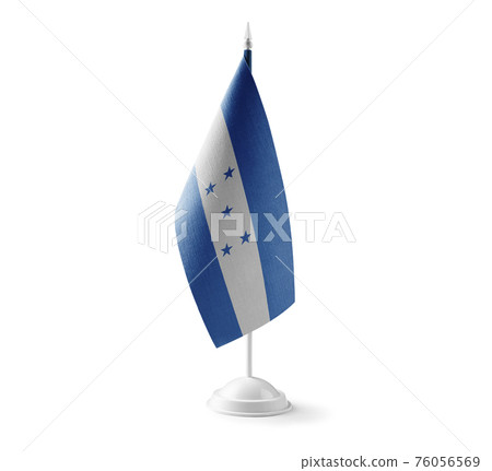Small national flag of the Honduras on a white background 76056569