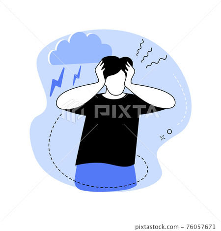 Anxiety abstract concept vector illustration. Anxiety abstract concept vector illustration. 76057671