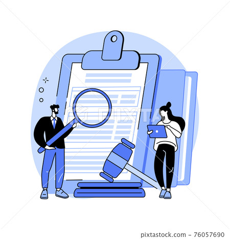 Legal research abstract concept vector illustration. 76057690
