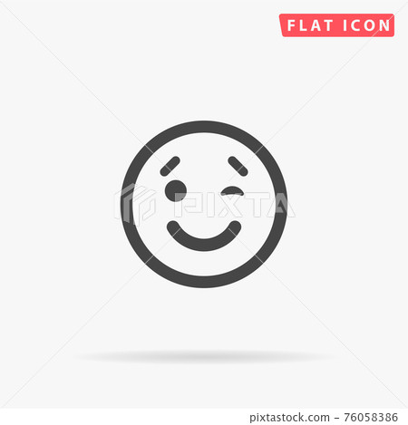Wink Face flat vector icon - Stock Illustration [76058386] - PIXTA