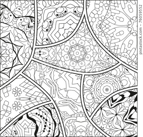 Hand drawn zentangle pattern for coloring Hand drawn zentangle pattern for coloring 76059552