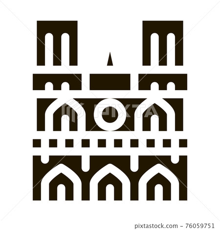 notre dame de paris icon Vector Glyph Illustration notre dame de paris icon Vector Glyph Illustration 76059751