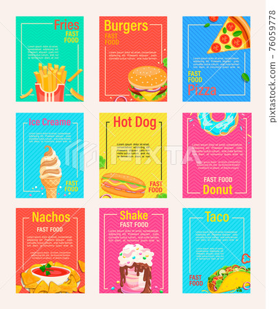 Set of fast food shop flyers,banners. Set of fast food shop flyers,banners. 76059778