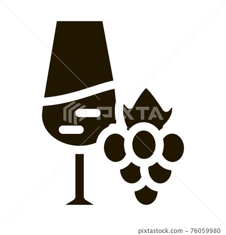 wine with grapes icon Vector Glyph Illustration wine with grapes icon Vector Glyph Illustration 76059980