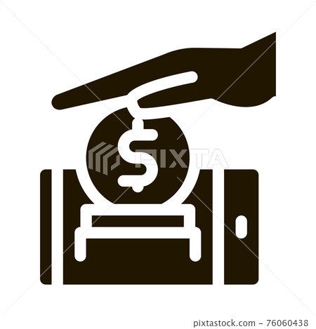 mobile account replenishment icon Vector Glyph Illustration 76060438