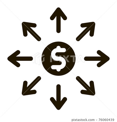 money prevalence everywhere icon Vector Glyph Illustration 76060439