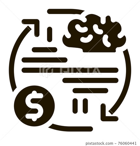 brain cycle and money icon Vector Glyph Illustration 76060441