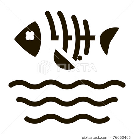 death of fish in water icon Vector Glyph Illustration 76060465