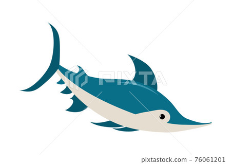 Fish with Side Fins as Sea Animal Floating Underwater Vector Illustration Fish with Side Fins as Sea Animal Floating Underwater Vector Illustration 76061201
