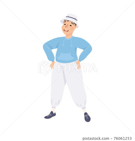 Plus Size Man Standing and Smiling with His Hands on Hips Vector Illustration Plus Size Man Standing and Smiling with His Hands on Hips Vector Illustration 76061253