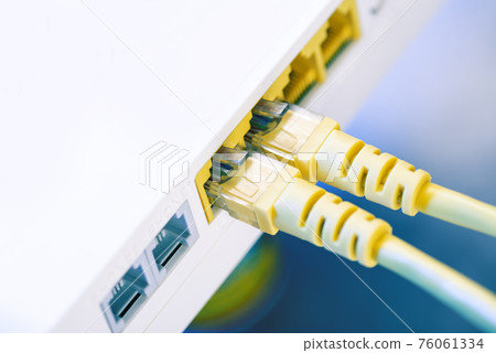 Two network cables connected to the hub Two network cables connected to the hub 76061334