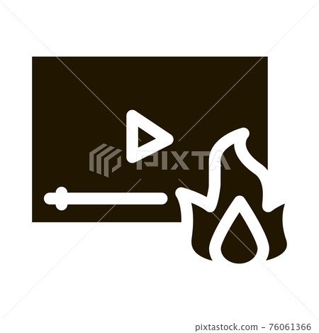 fire video icon Vector Glyph Illustration 76061366
