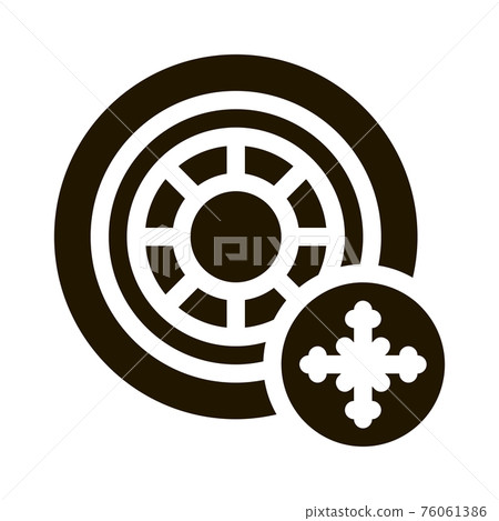 winter tires icon Vector Glyph Illustration - Stock Illustration ...