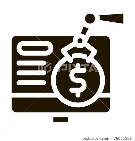 cash withdrawal icon Vector Glyph Illustration 76061598