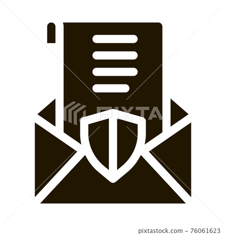 protected letter icon Vector Glyph Illustration 76061623