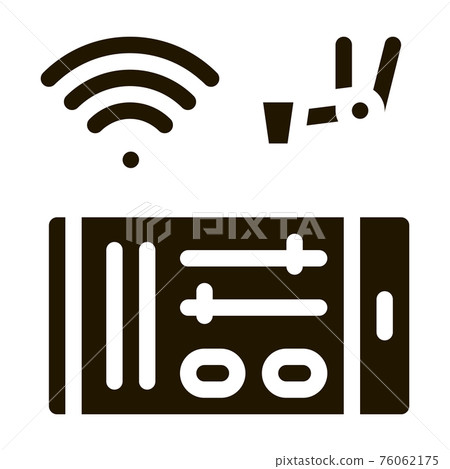 telephone settings via wi-fi icon Vector Glyph Illustration 76062175