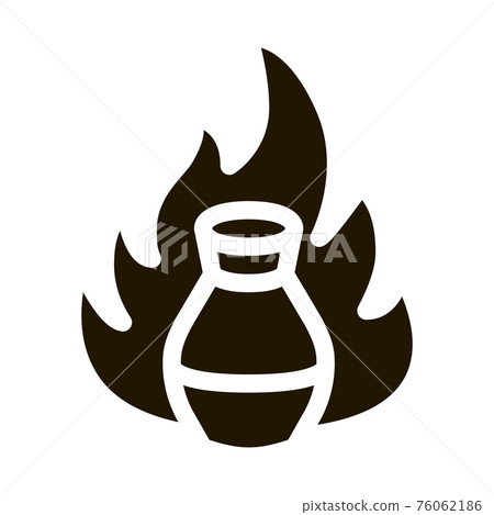 clay vase on fire icon Vector Glyph Illustration 76062186