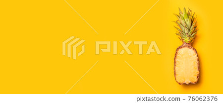Creative summer pattern of pineapple. Food concept. Flat lay, top view Creative summer pattern of pineapple. Food concept. Flat lay, top view 76062376