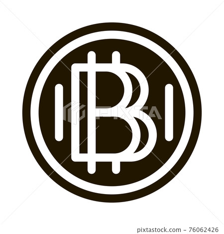 bitcoin coin icon Vector Glyph Illustration - Stock Illustration ...