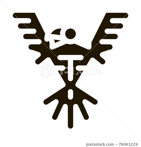 Sacred Totem Bird Icon Vector Glyph Illustration Sacred Totem Bird Icon Vector Glyph Illustration 76063229