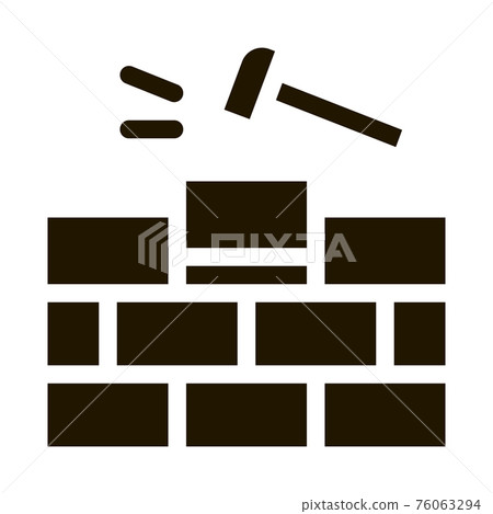 Installing Brick Icon Vector Glyph Illustration 76063294
