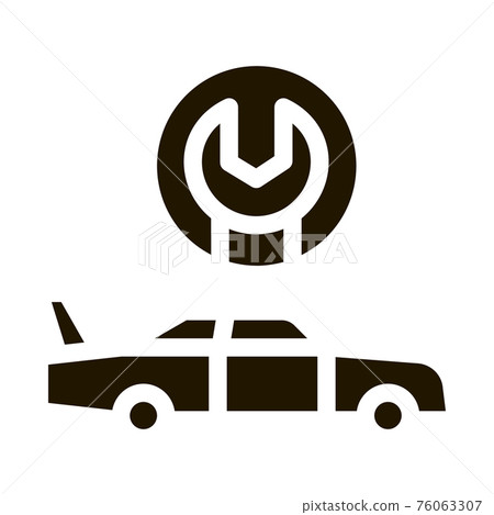 Car Wrench Tool Icon Vector Glyph Illustration Car Wrench Tool Icon Vector Glyph Illustration 76063307