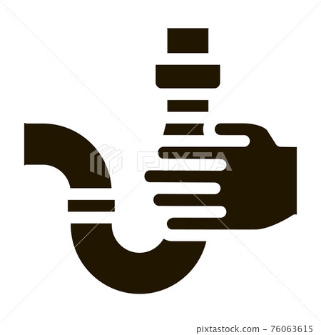 Hand Hold Pipe Icon Vector Glyph Illustration Hand Hold Pipe Icon Vector Glyph Illustration 76063615