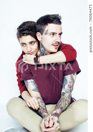 young pretty couple together, lifestyle people concept, boyfriend and girlfriend tattoo young pretty couple together, lifestyle people concept, boyfriend and girlfriend tattoo 76064475