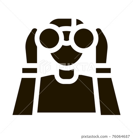 Human Watching Binocular Icon Vector Human Watching Binocular Icon Vector 76064687