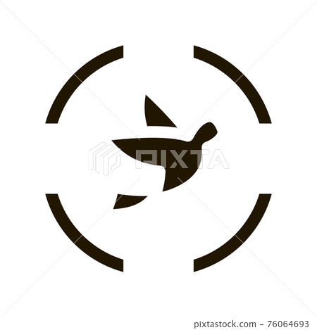 Flying Bird At Gunpoint Icon Vector Flying Bird At Gunpoint Icon Vector 76064693
