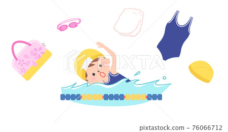 Girl swimming in the crawl Girl swimming in the crawl 76066712