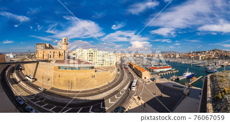 Notre Dame de la Garde and olf port in Marseille, France Notre Dame de la Garde and olf port in Marseille, France 76067059
