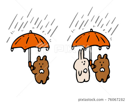 熊和兔子打著傘 / 熊一個人進傘 熊和兔子打著傘 / 熊一個人進傘 76067282