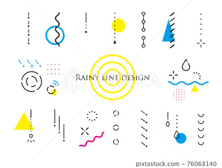 Rain shape Geometric decoration, enjoy the rainy season (pop color, white background) Rain shape Geometric decoration, enjoy the rainy season (pop color, white background) 76068140